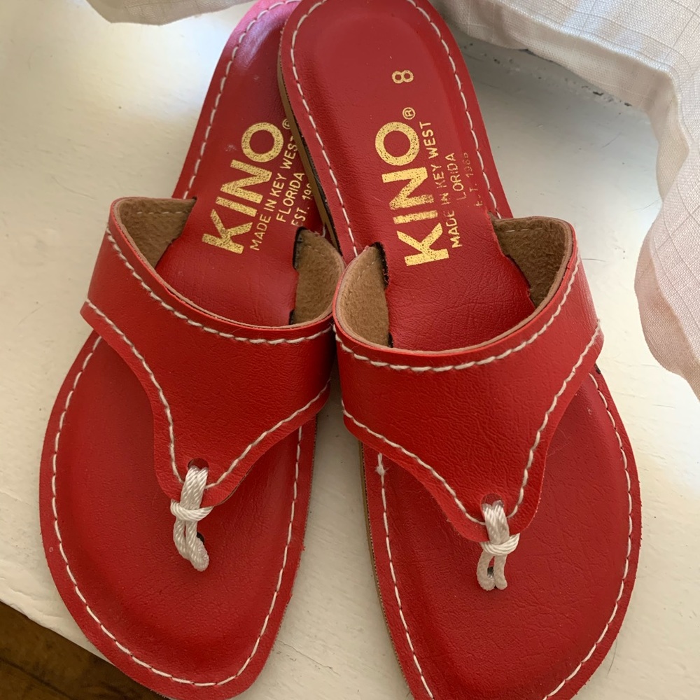 Cherry red Kino sandals - Key West 🌴 size 8